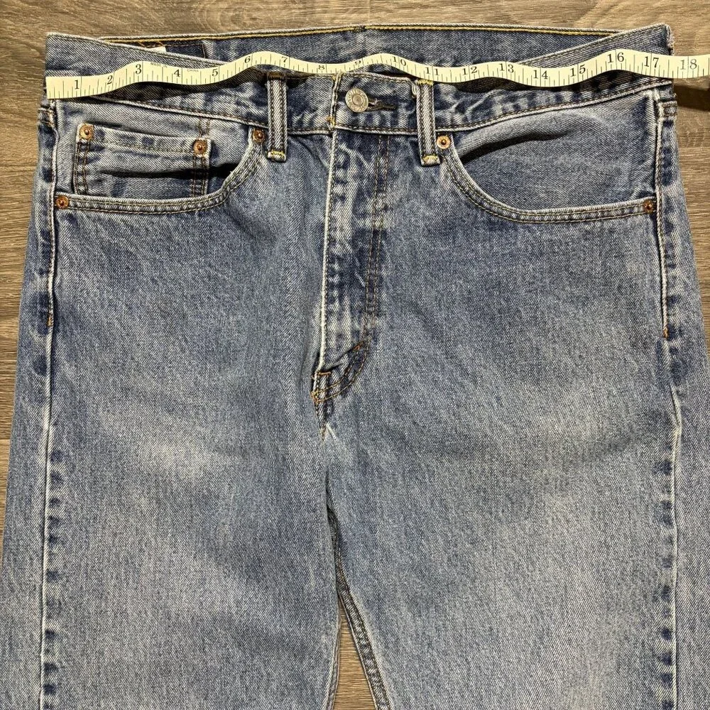 Levis 505 Mens Straight Leg Jeans W34 L30 Medium Wash Denim Regular Fit